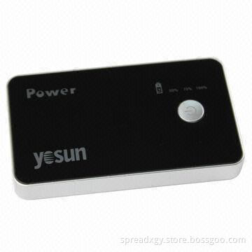 Mobile power bank with polymer battery, 3000mAh capacity